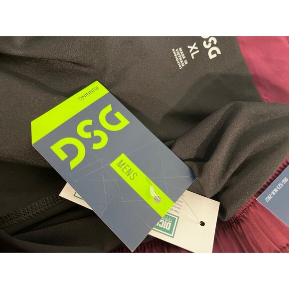 DSG Mens Burgundy Athletic Shorts With Drawstring Elastic Waistband & Side Pocke - Picture 11 of 12